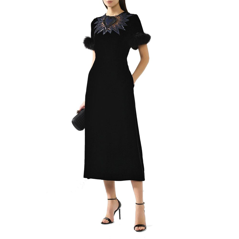 Black viscose cocktail dress-null