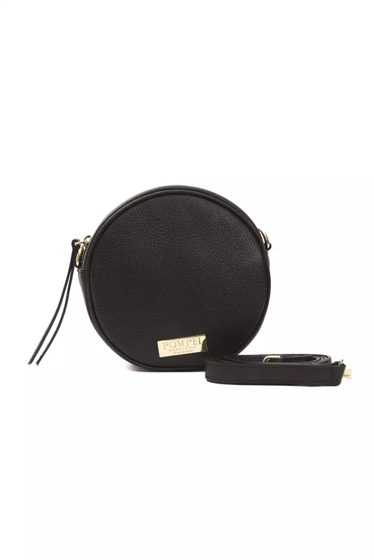 Black leather women crossbody bag-null