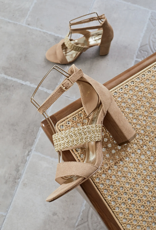 High heel suede sandal-null