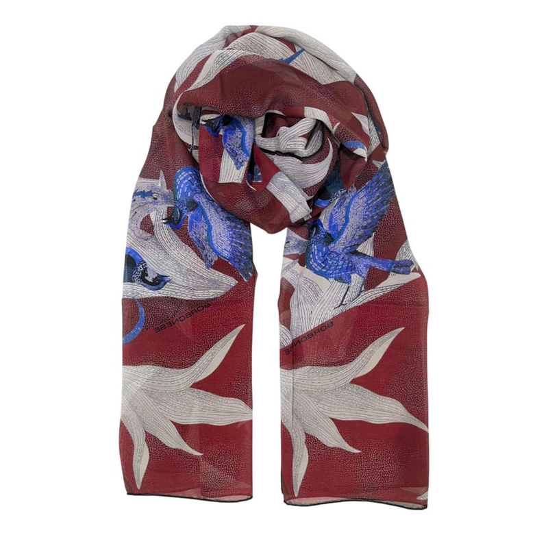 Red silk women scarf-null