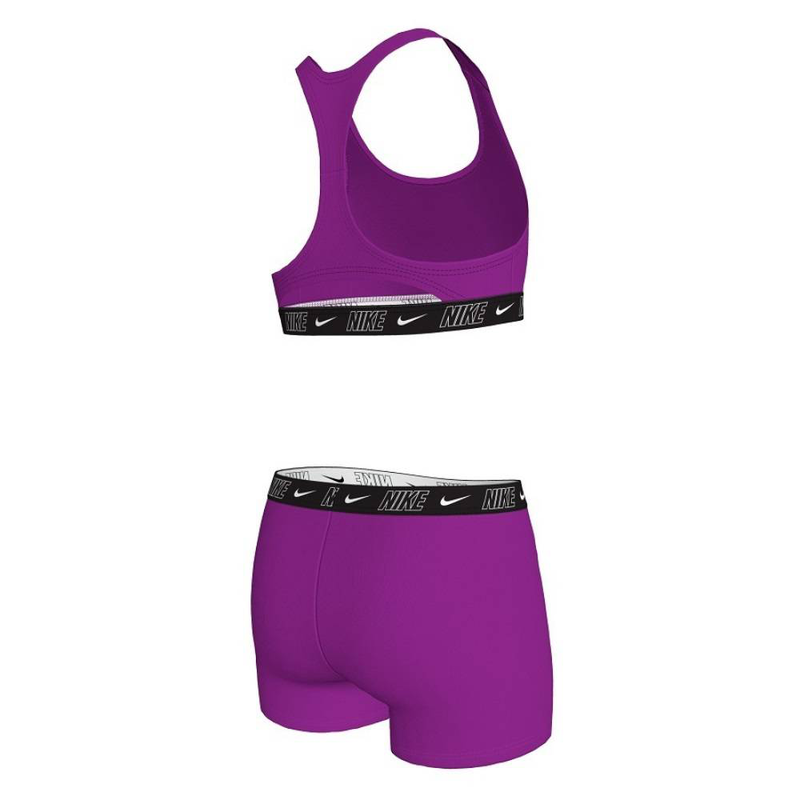 Girls logo tape racerback bikini & short set-null