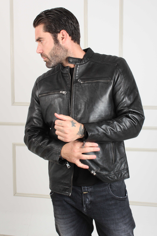 Charles sheep nappa leather jacket-null