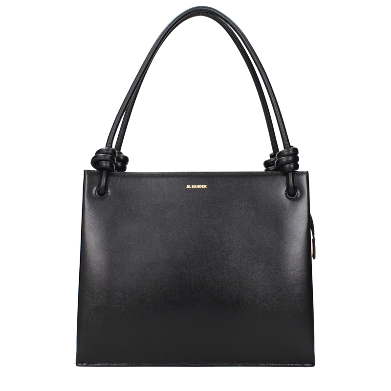 Black leather handbag-null