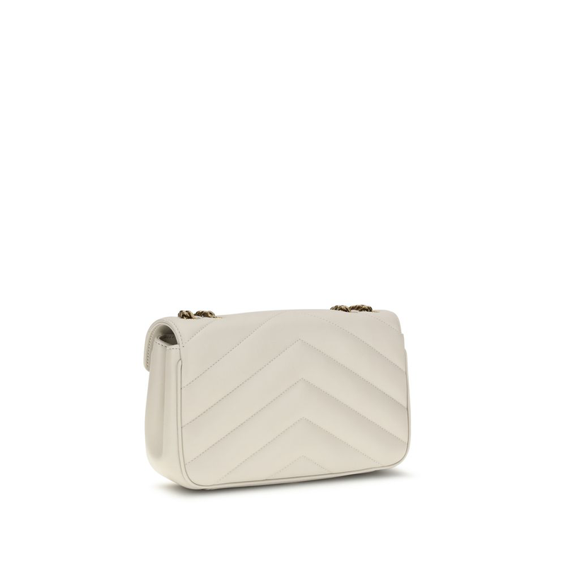 Beige lamb ovis aries aries shoulder bag-null