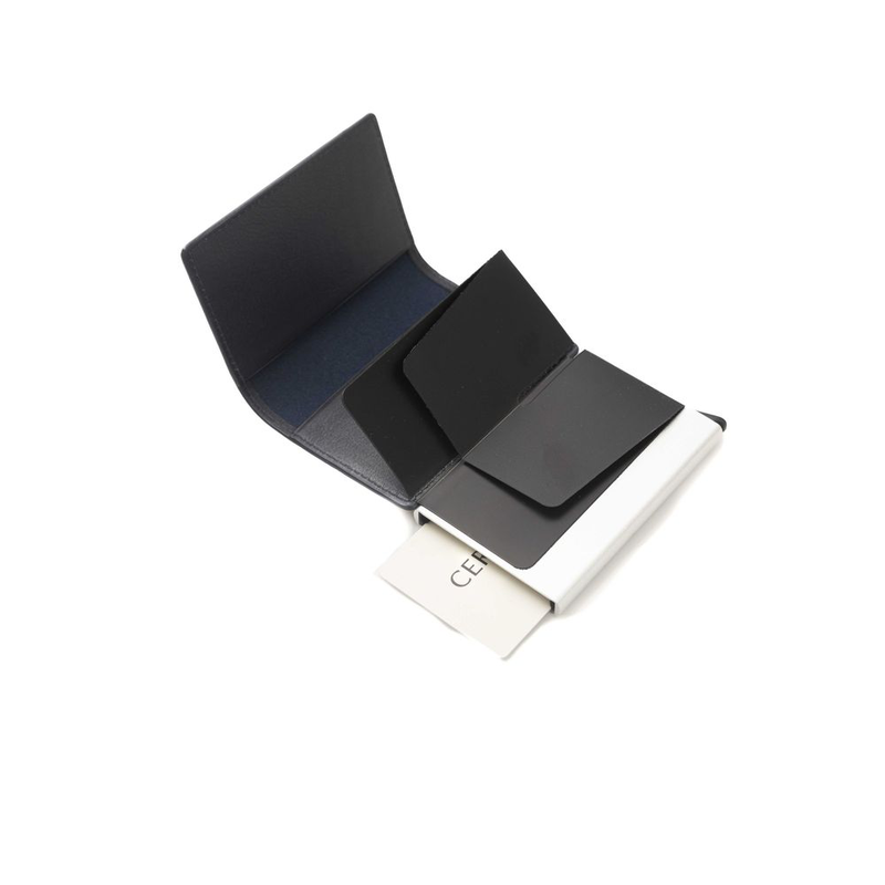 Blue calfskin men wallet-null