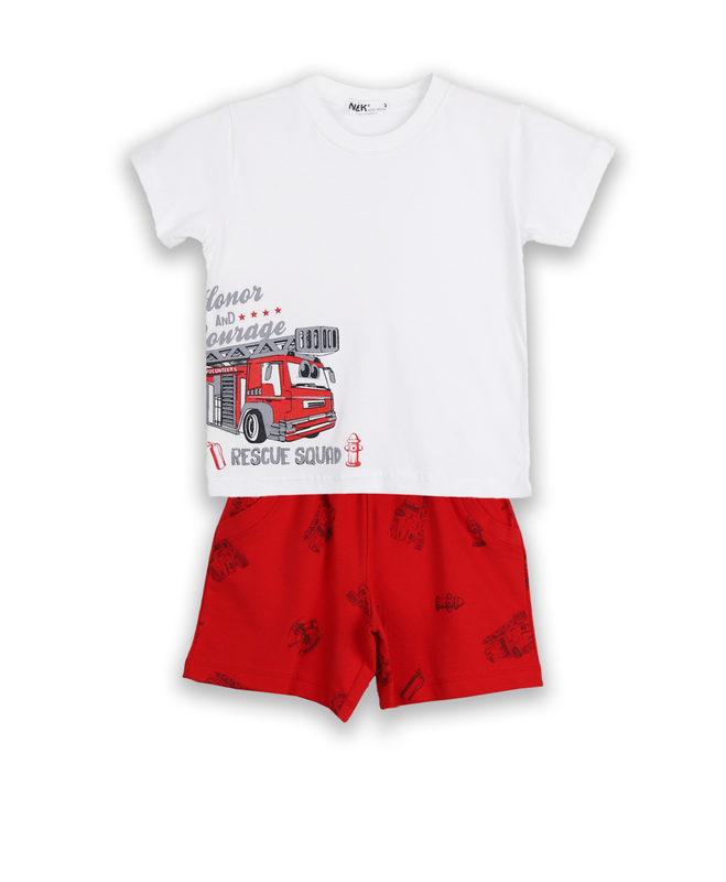 Nek kids wear boys short set white/red 41725-162 image number null