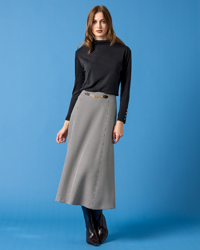 Midi pied de poule skirt-null