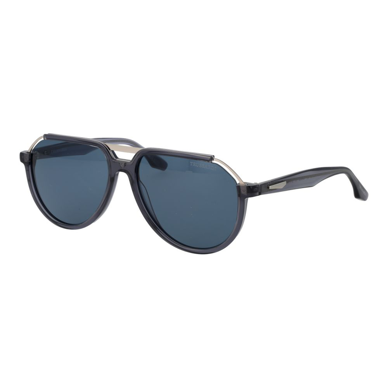 Gray acetate & stainless steel sunglasses-null