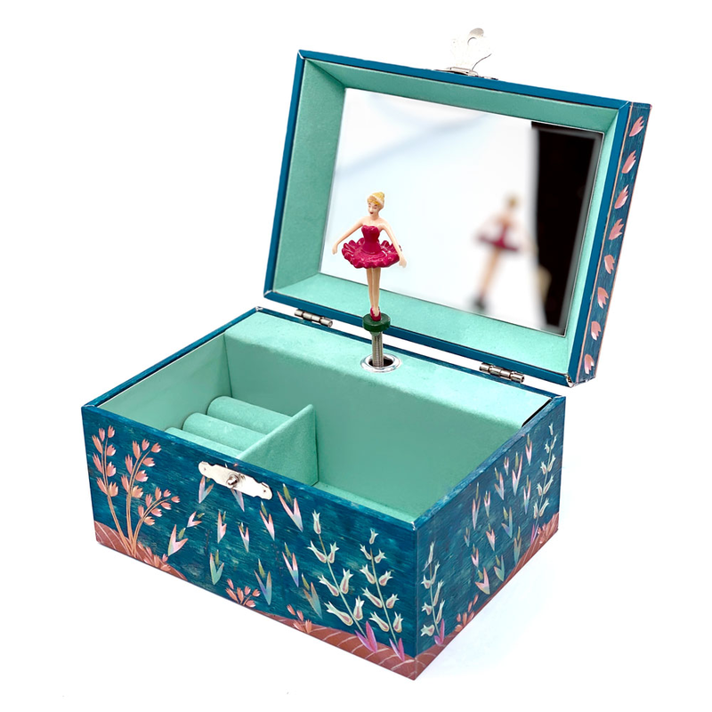 Svoora musical jewelry box ethereal with ring holder & wide mirror ocean floor-null