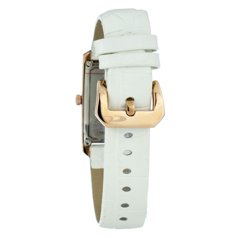 White leather dress watch-null
