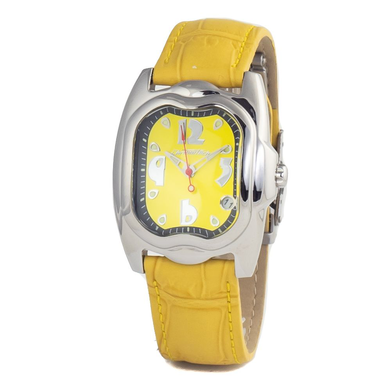 Bicolor leather dress watch-null