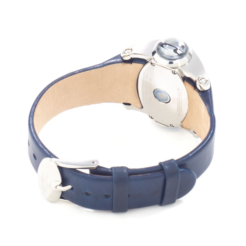 Blue leather dress watch-null