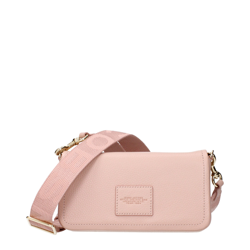 Pink leather crossbody bag-null