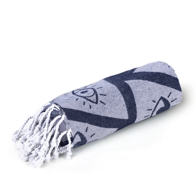 Beach towel eyes grey, , medium