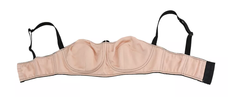 Black straps pink balconcino bra-null