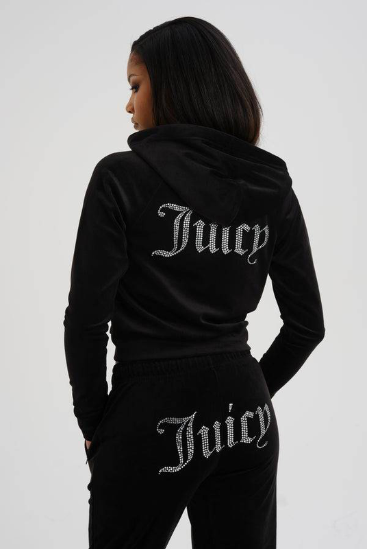 Juicy Couture madison diamante velour zip-through hoodie tall-null