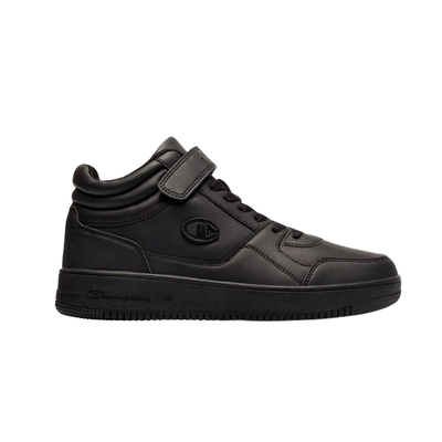 Champion men mid cut shoes fashion rebound vintage basketball black s21904-kk006, Black, medium