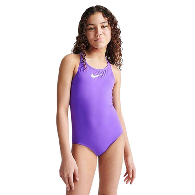 Racerback one piece girls swimsuit, Grape, medium