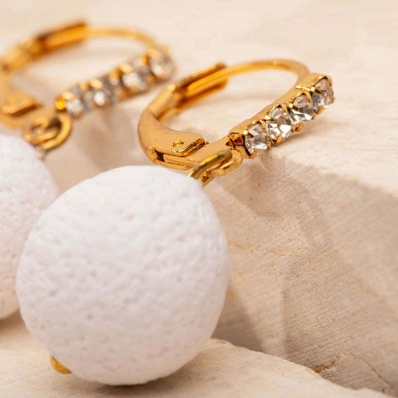 Hoop rhinestone earrings-null