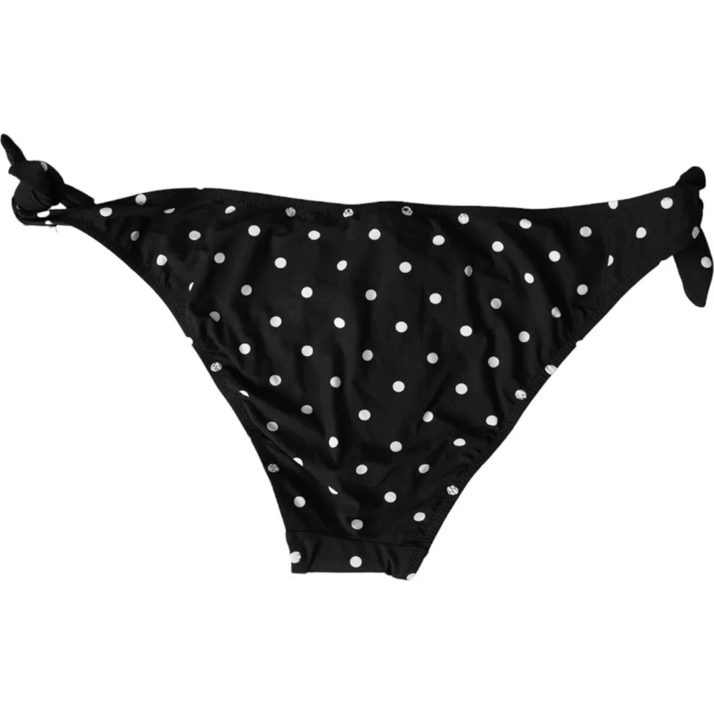 Black polka dot swimwear beachwear bottom bikini-null