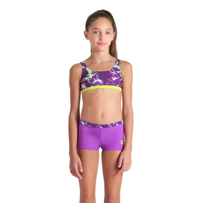 Girls' soap bubbles bikini bralette, Violet, medium