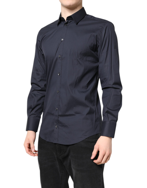 Dark blue martini cotton dress formal shirt-null