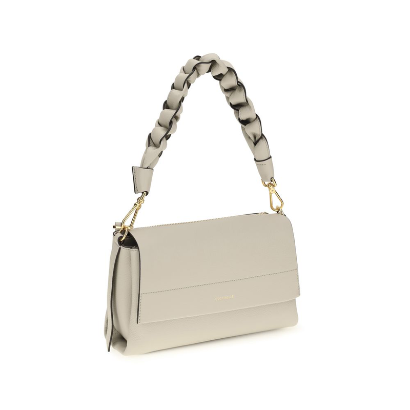 Beige calf leather bos taurus shoulder bag-null