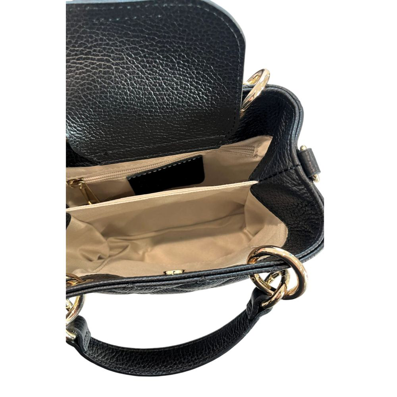 Black leather women handbag-null