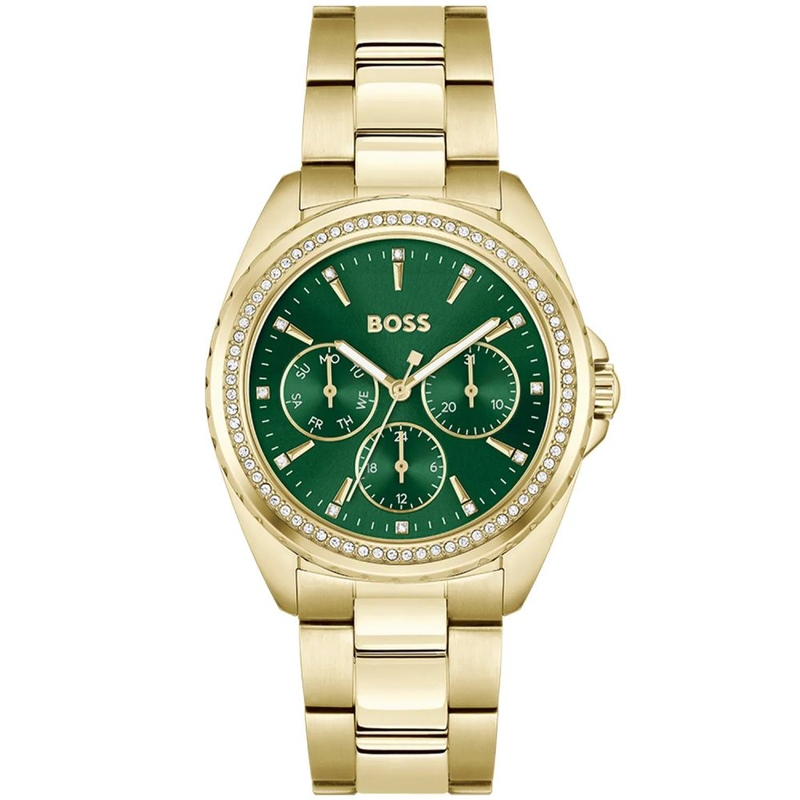 Gold stainless steel dress watch-null