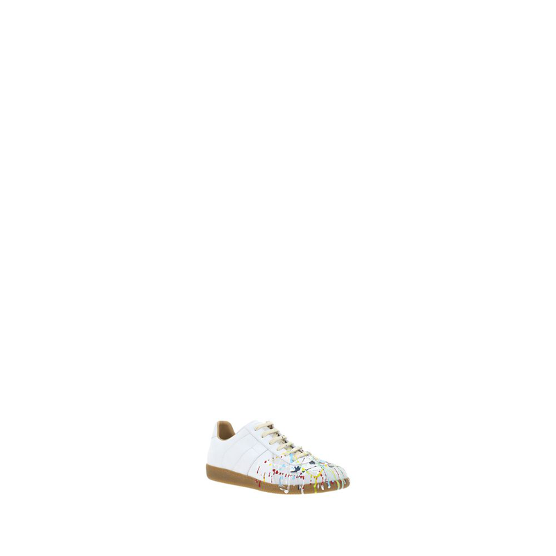 White calf leather bos taurus low top sneakers-null