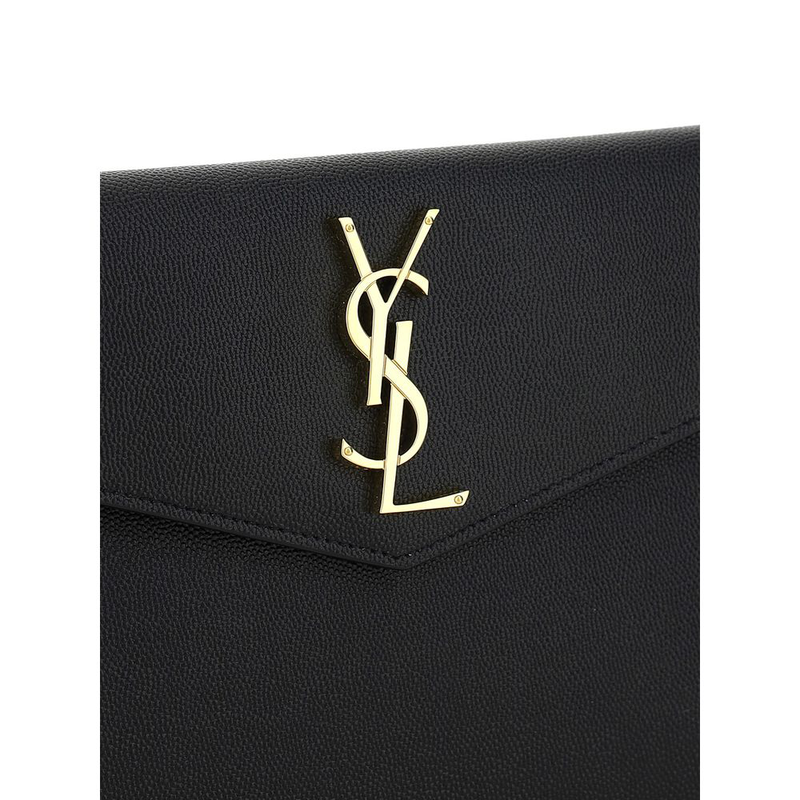 Black calf leather bos taurus clutch bag-null