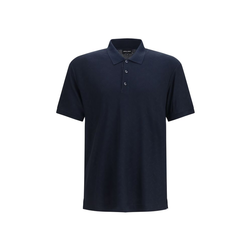 Blue viscose polo shirt-null