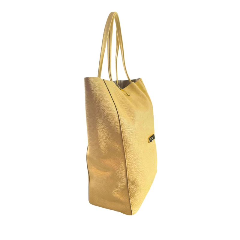 Yellow leather women shoulder bag-null