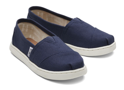 Toms canvas youth-navy, Navy, medium