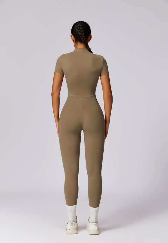 Amor short-sleeve zipped jumpsuit-null