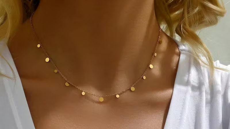 Mini circle drop necklace-null