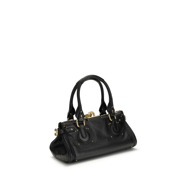 Black buffalo leather shoulder bag-null
