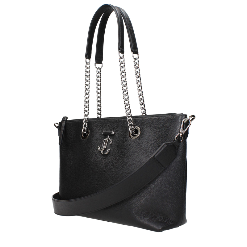 Black leather shoulder bag-null