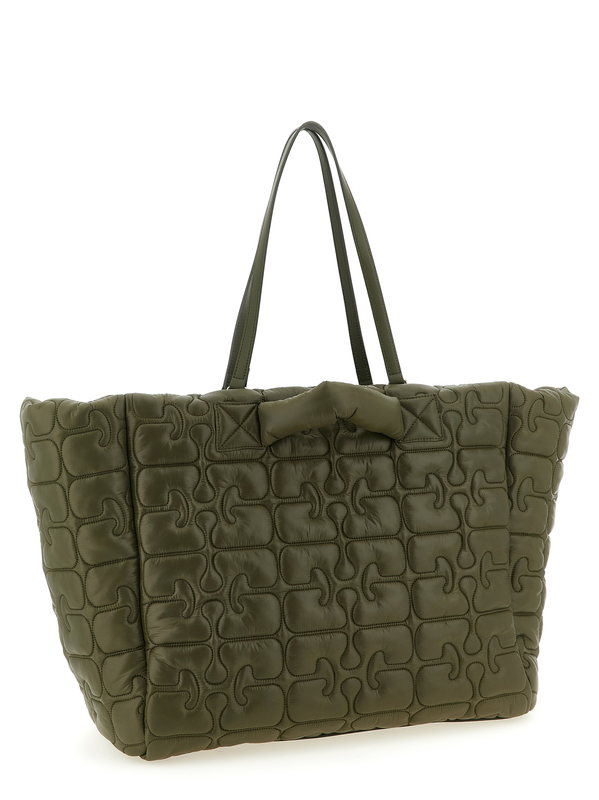 Bicolor recycled polyamide tote bag-null