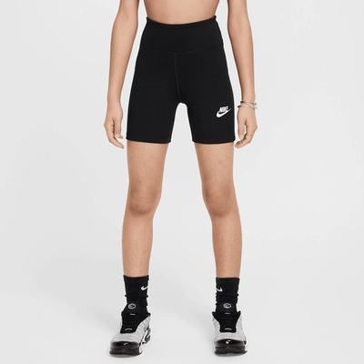 Girls nsw classic 5in high waisted bike short pant, Black, medium