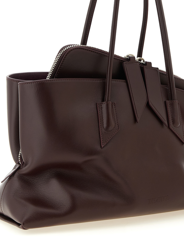 Purple bovine leather shoulder bag-null