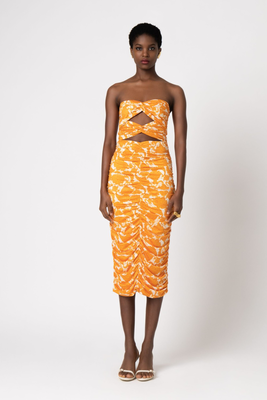 Irene midi dress, Orange, medium
