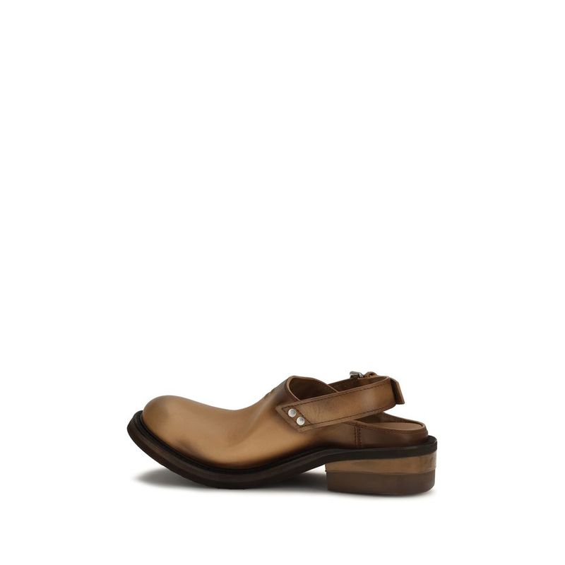 Brown calf leather bos taurus mules-null