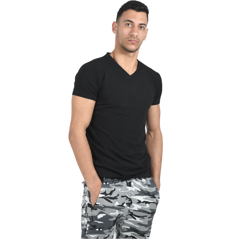 Slim v neck t-shirt with spandex #8025 image number null