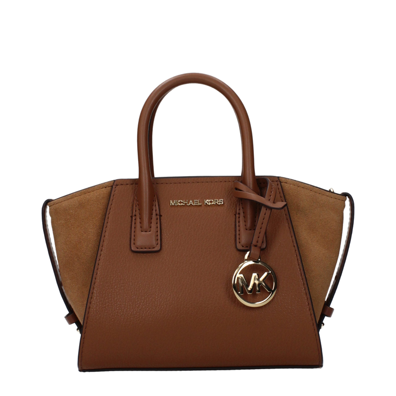 Brown leather handbag-null