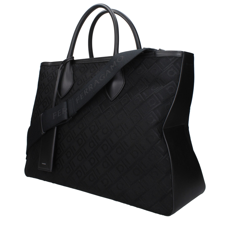 Black fabric handbag-null