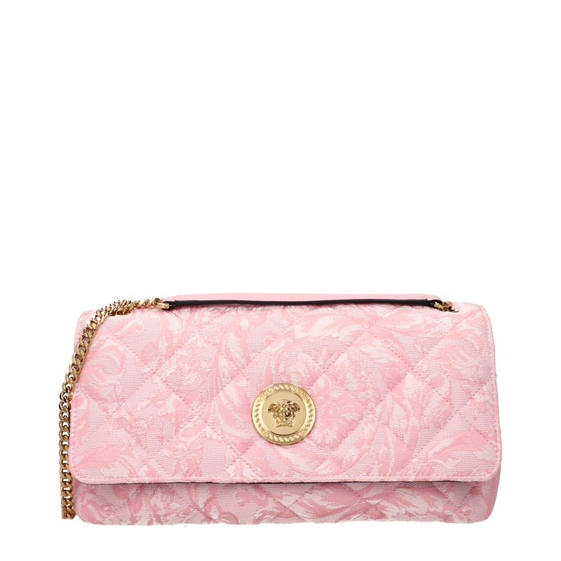 Pink fabric shoulder bag-null