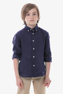 U.s. Polo assn kids shirt linen, Navy, medium