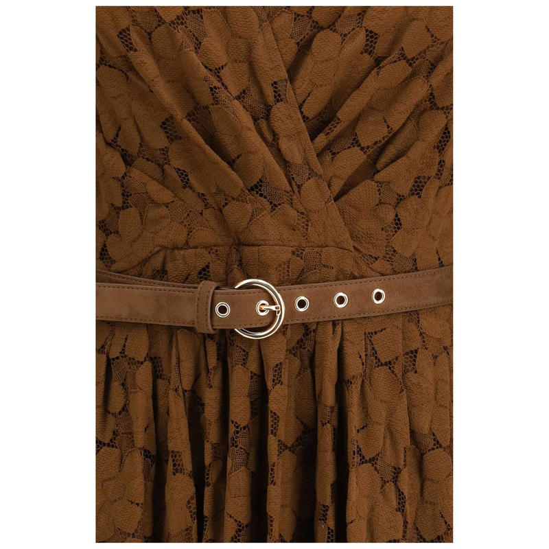 Brown polyamide casual dress-null