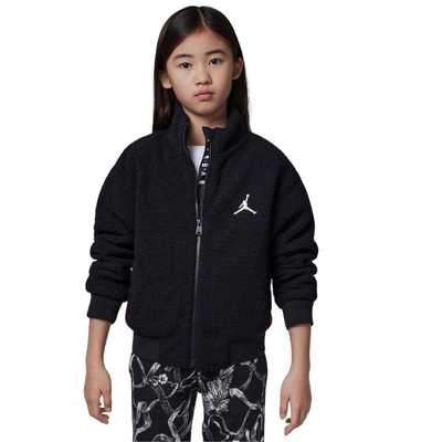 Nike jordan girls jumpman sherpa jacket, Black, medium